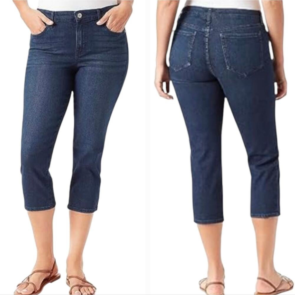 Vintage America Blues Forester Wash Vintage Capri Jeans Mid Rise Dark Wash 26W